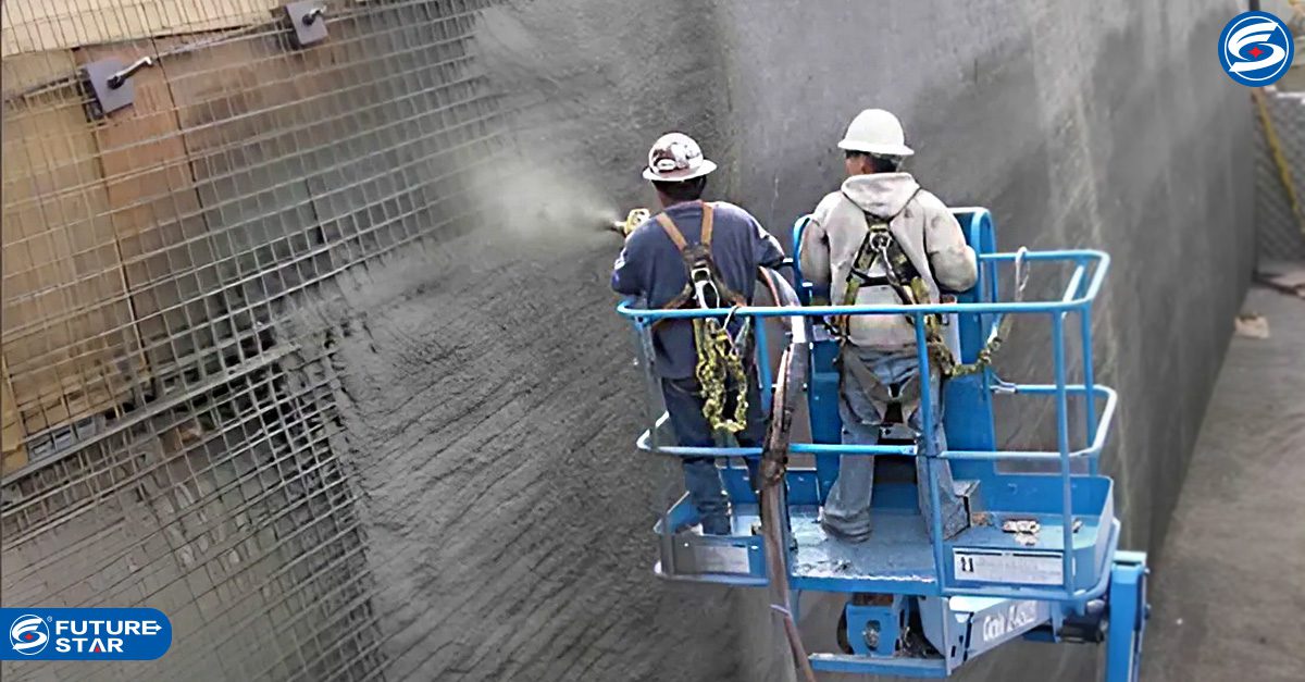 Penyelesaian pengerjaan Tembok tinggi dengan teknologi shotcrete